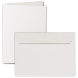 ARTOZ 500x DIN A5 Faltkarten-Set mit Umschlägen - Ivory-Elfenbein (Creme) - 148 x 210 mm - gerippte Bastelkarten blanko mit Brief-Umschlägen - 220 g/m²