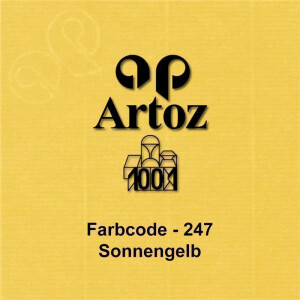 ARTOZ 300x DIN A5 Faltkarten-Set mit Umschlägen - Sonnengelb (Gelb) - 148 x 210 mm - gerippte Bastelkarten blanko mit Brief-Umschlägen - 220 g/m²