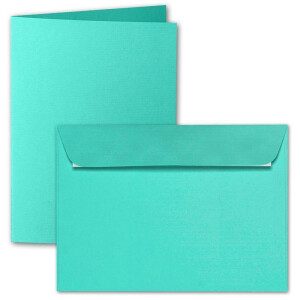 ARTOZ 100x DIN A5 Faltkarten-Set mit Umschlägen - Smaragdgrün (Grün) - 148 x 210 mm - gerippte Bastelkarten blanko mit Brief-Umschlägen - 220 g/m²