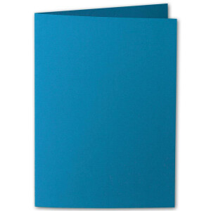 ARTOZ 15x DIN A5 Faltkarten-Set mit Umschlägen - Petrol (Blau) - 148 x 210 mm - gerippte Bastelkarten blanko mit Brief-Umschlägen - 220 g/m²