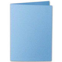 ARTOZ 250x DIN A5 Faltkarten-Set mit Umschlägen - marienblau (Blau) - 148 x 210 mm - gerippte Bastelkarten blanko mit Brief-Umschlägen - 220 g/m²
