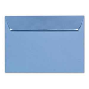 ARTOZ 500x DIN A5 Faltkarten-Set mit Umschlägen - marienblau (Blau) - 148 x 210 mm - gerippte Bastelkarten blanko mit Brief-Umschlägen - 220 g/m²