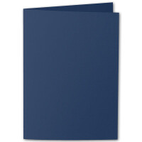 ARTOZ 100x DIN A5 Faltkarten-Set mit Umschlägen - classic blue (Blau) - 148 x 210 mm - gerippte Bastelkarten blanko mit Brief-Umschlägen - 220 g/m²