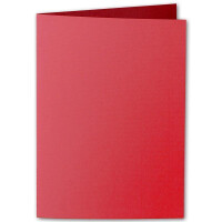 ARTOZ 25x DIN A5 Faltkarten-Set mit Umschlägen - Rot (Rot) - 148 x 210 mm - gerippte Bastelkarten blanko mit Brief-Umschlägen - 220 g/m²