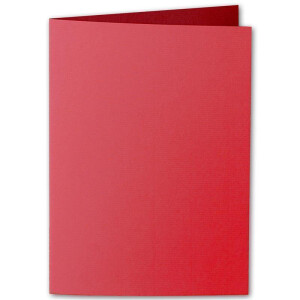 ARTOZ 200x DIN A5 Faltkarten-Set mit Umschlägen - Rot (Rot) - 148 x 210 mm - gerippte Bastelkarten blanko mit Brief-Umschlägen - 220 g/m²
