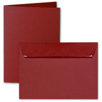 ARTOZ 75x DIN A5 Faltkarten-Set mit Umschlägen - weinrot (Rot) - 148 x 210 mm - gerippte Bastelkarten blanko mit Brief-Umschlägen - 220 g/m²