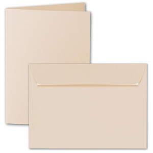 ARTOZ 400x DIN A5 Faltkarten-Set mit Umschlägen - baileys (Braun) - 148 x 210 mm - gerippte Bastelkarten blanko mit Brief-Umschlägen - 220 g/m²