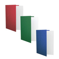 30x Kartenpaket in Rot, Grün und Blau - Faltkarten DIN A6 mit Falz 10,5 x 14,8 cm, Umschläge DIN C6 11,4 x 16.2 cm und Einlegeblatt 10 x 14,3 cm