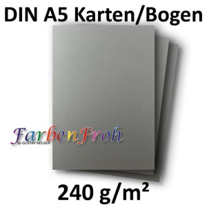 400 DIN A5 Einzelkarten Papierbögen - Silber Metallic - 250 g/m² - 14,8 x 21 cm - Bastelbogen Tonpapier Fotokarton Bastelpapier Tonkarton - FarbenFroh
