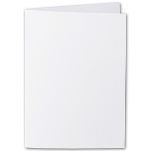 ARTOZ 50x DIN B6 Faltkarten-Set mit Umschlägen - Blütenweiß (Weiß) - 120 x 169 mm - gerippte Bastelkarten blanko mit Brief-Umschlägen - 220 g/m²