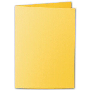 ARTOZ 25x DIN B6 Faltkarten-Set mit Umschlägen - Sonnengelb (Gelb) - 120 x 169 mm - gerippte Bastelkarten blanko mit Brief-Umschlägen - 220 g/m²