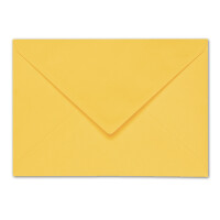 ARTOZ 50x DIN B6 Faltkarten-Set mit Umschlägen - Sonnengelb (Gelb) - 120 x 169 mm - gerippte Bastelkarten blanko mit Brief-Umschlägen - 220 g/m²