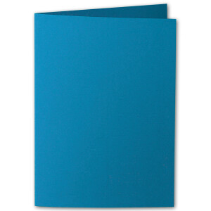 ARTOZ 25x DIN B6 Faltkarten-Set mit Umschlägen - Petrol (Blau) - 120 x 169 mm - gerippte Bastelkarten blanko mit Brief-Umschlägen - 220 g/m²