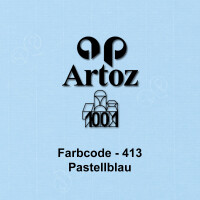 ARTOZ 25x DIN B6 Faltkarten-Set mit Umschlägen - pastellblau (Blau) - 120 x 169 mm - gerippte Bastelkarten blanko mit Brief-Umschlägen - 220 g/m²