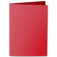 ARTOZ 50x DIN B6 Faltkarten-Set mit Umschlägen - Rot (Rot) - 120 x 169 mm - gerippte Bastelkarten blanko mit Brief-Umschlägen - 220 g/m²