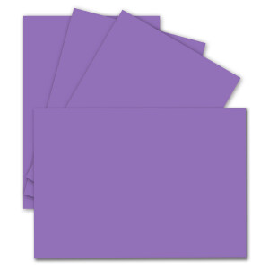 150 Einzel-Karten DIN A6 - 10,5 x 14,8 cm - 240 g/m² - Violett - Tonkarton - Bastelpapier - Bastelkarton- Bastel-karten - blanko Postkarten