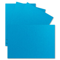 25 Einzel-Karten DIN A6 - 10,5 x 14,8 cm - 240 g/m² - Azurblau - Tonkarton - Bastelpapier - Bastelkarton- Bastel-karten - blanko Postkarten