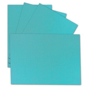 25 Einzel-Karten DIN A6 - 10,5 x 14,8 cm - 240 g/m² - Türkis - Tonkarton - Bastelpapier - Bastelkarton- Bastel-karten - blanko Postkarten