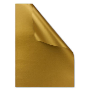 300x DIN A4 Papier beidseitig Gold glänzend, 21 x 29,7 cm, Bastelpapier, Foto Effekt-Papier mit Metallic-Effekt
