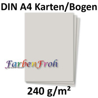 25 DIN A4 Papier-bögen Planobogen - Hellgrau (Grau) - 240 g/m² - 21 x 29,7 cm - Bastelbogen Ton-Papier Fotokarton Bastel-Papier Ton-Karton - FarbenFroh