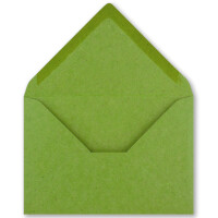 75x Kraftpapier Umschläge DIN C6 Hellgrün - 11,4 x 16,2 cm ohne Fenster - Vintage Briefumschläge mit Nassklebung Spitzklappe - NEUSER PAPIER