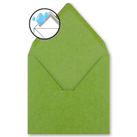 25x Vintage-Umschläge quadratisch aus hellgrünem (grün) Kraftpapier - nachhaltig - 15,5 x 15,5 cm - Nassklebung Spitzklappe - NEUSER PAPIER