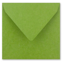 300x Vintage-Umschläge quadratisch aus hellgrünem (grün) Kraftpapier - nachhaltig - 15,5 x 15,5 cm - Nassklebung Spitzklappe - NEUSER PAPIER