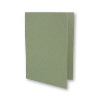 25x grünes Vintage Kraftpapier Falt-Karten 105 x 148 mm - DIN A6 - Grün - Recycling - 220 g blanko Klapp-Karten - UmWelt by GUSTAV NEUSER