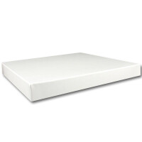 1x Quadratische Aufbewahrungs- und Geschenk-Schachtel in Hochweiß (Weiß) - 24 x 24 x 2,3 cm - Stülp-Schachtel mit Deckel - Ideal als Fotobox und Geschenkbox