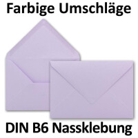 75x Brief-Umschläge in Lila - 80 g/m² - Kuverts in DIN B6 Format 12,5 x 17,6 cm - Nassklebung ohne Fenster