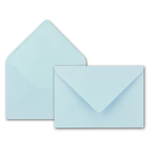 25x Brief-Umschläge in Babyblau - 80 g/m² - Kuverts in DIN B6 Format 12,5 x 17,6 cm - Nassklebung ohne Fenster