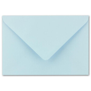 25x Brief-Umschläge in Babyblau - 80 g/m² - Kuverts in DIN B6 Format 12,5 x 17,6 cm - Nassklebung ohne Fenster