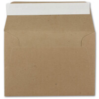 100x Briefumschläge Sandbraun DIN C6 Format 11,4 x 16,2 cm - Haftklebung - Kuverts ohne Fenster - Weihnachten, Gutscheine, Grußkarten & Einladungen