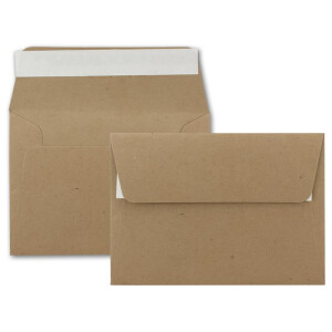 200x Briefumschläge Sandbraun DIN C6 Format 11,4 x 16,2 cm - Haftklebung - Kuverts ohne Fenster - Weihnachten, Gutscheine, Grußkarten & Einladungen