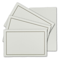 15 Stück Trauer-Karte ohne Falz aus Büttenpapier, 225 g/m², naturweiße Oberfläche mit grauem Trauer-Rand, Größe B6 - 11,3 x 17,5 cm