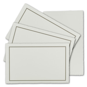 25 Stück Trauer-Karte ohne Falz aus Büttenpapier, 225 g/m², naturweiße Oberfläche mit grauem Trauer-Rand, Größe B6 - 11,3 x 17,5 cm