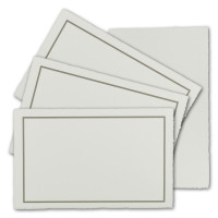 25 Stück Trauer-Karte ohne Falz aus Büttenpapier, 225 g/m², naturweiße Oberfläche mit grauem Trauer-Rand, Größe B6 - 11,3 x 17,5 cm