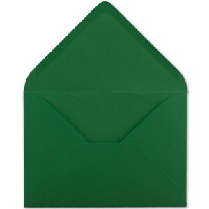 400x kleine Umschläge in Dunkelgrün DIN C7 8,1 x 11,4 cm mit Spitzklappe und Nassklebung in 110 g/m² - kleiner blanko Mini-Umschlag