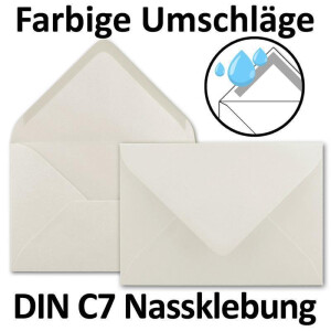 400x kleine Umschläge in Naturweiß DIN C7 8,1 x 11,4 cm mit Spitzklappe und Nassklebung in 110 g/m² - kleiner blanko Mini-Umschlag