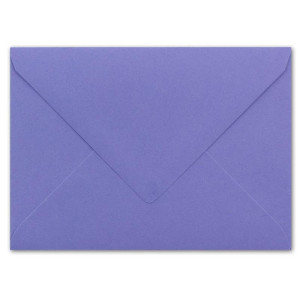 250x kleine Umschläge in Violett DIN C7 8,1 x 11,4 cm mit Spitzklappe und Nassklebung in 80 g/m² - kleiner blanko Mini-Umschlag