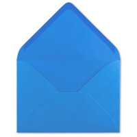 100x kleine Umschläge in Azurblau DIN C7 8,1 x 11,4 cm mit Spitzklappe und Nassklebung in 80 g/m² - kleiner blanko Mini-Umschlag