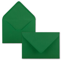 50x kleine Umschläge in Grün DIN C7 8,1 x 11,4 cm mit Spitzklappe und Nassklebung in 80 g/m² - kleiner blanko Mini-Umschlag