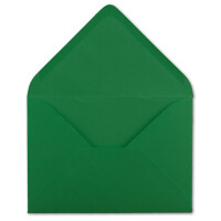 50x kleine Umschläge in Grün DIN C7 8,1 x 11,4 cm mit Spitzklappe und Nassklebung in 80 g/m² - kleiner blanko Mini-Umschlag