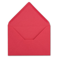 50x kleine Umschläge in Flamingo DIN C7 8,1 x 11,4 cm mit Spitzklappe und Nassklebung in 80 g/m² - kleiner blanko Mini-Umschlag