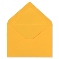 100x kleine Umschläge in Goldgelb DIN C7 8,1 x 11,4 cm mit Spitzklappe und Nassklebung in 80 g/m² - kleiner blanko Mini-Umschlag