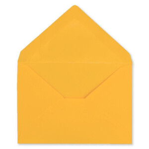 250x kleine Umschläge in Goldgelb DIN C7 8,1 x 11,4 cm mit Spitzklappe und Nassklebung in 80 g/m² - kleiner blanko Mini-Umschlag