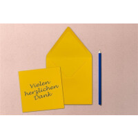 Quadratisches Einzelkarten-Set - 15 x 15 cm - mit Brief-Umschlägen - Honiggelb - 50 Stück - für Grußkarten & mehr - FarbenFroh by GUSTAV NEUSER