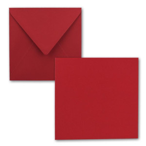 Quadratisches Einzelkarten-Set - 15 x 15 cm - mit Brief-Umschlägen - Rosenrot - 25 Stück - für Grußkarten & mehr - FarbenFroh by GUSTAV NEUSER