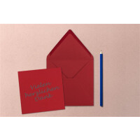Quadratisches Einzelkarten-Set - 15 x 15 cm - mit Brief-Umschlägen - Rosenrot - 50 Stück - für Grußkarten & mehr - FarbenFroh by GUSTAV NEUSER