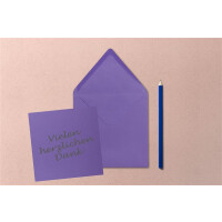 Quadratisches Einzelkarten-Set - 15 x 15 cm - mit Brief-Umschlägen - Violett - 75 Stück - für Grußkarten & mehr - FarbenFroh by GUSTAV NEUSER